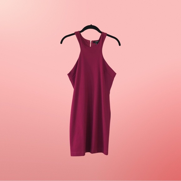 🆕 FOREVER 21 Dark Fuchsia Fitted Mini Dress - Picture 1 of 4